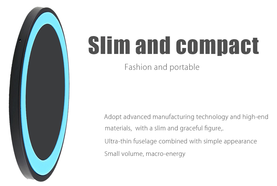QWireless Charger Pad Qi Standard Transmitter for All Qi-enabled Devices - Black + White